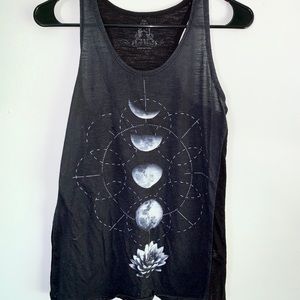 Moon Phases and Lotus Tank Top